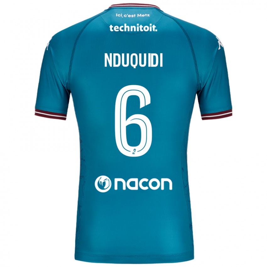 Niño Camiseta Joseph Nduquidi #6 Azul Petróleo 2ª Equipación 2024/25 La Camisa Chile