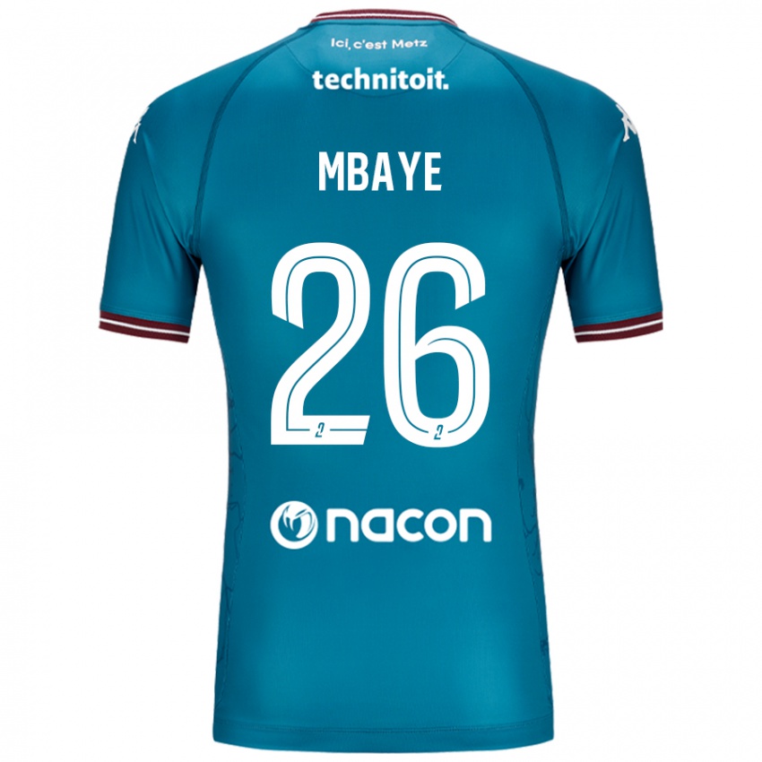 Niño Camiseta Malick Mbaye #26 Azul Petróleo 2ª Equipación 2024/25 La Camisa Chile