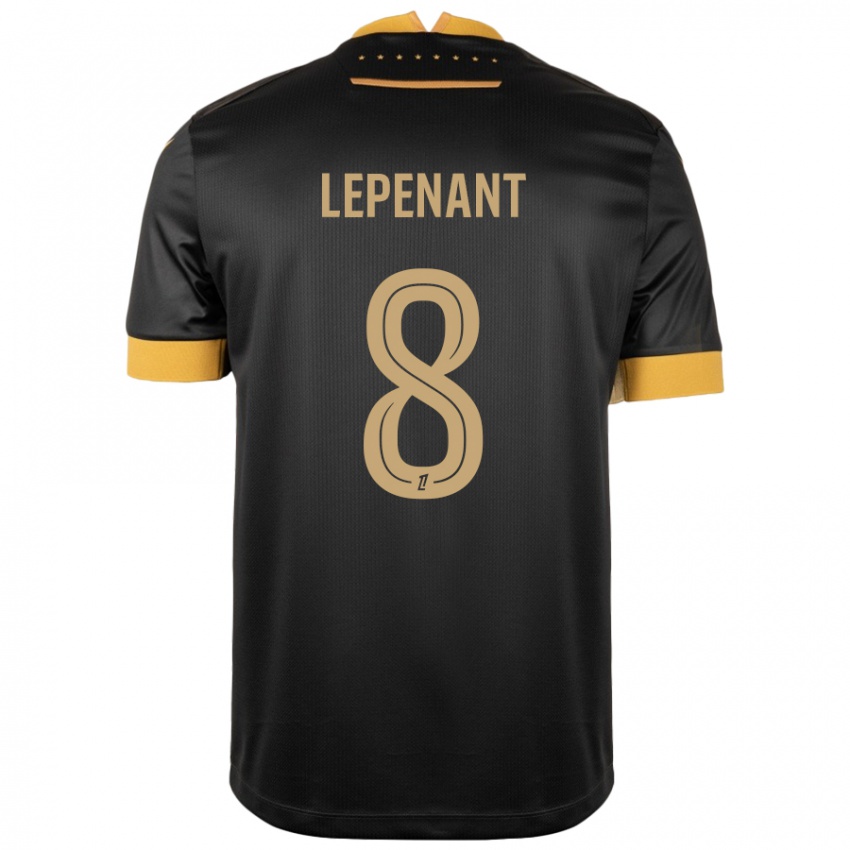 Niño Camiseta Johann Lepenant #8 Negro Marrón 2ª Equipación 2024/25 La Camisa Chile