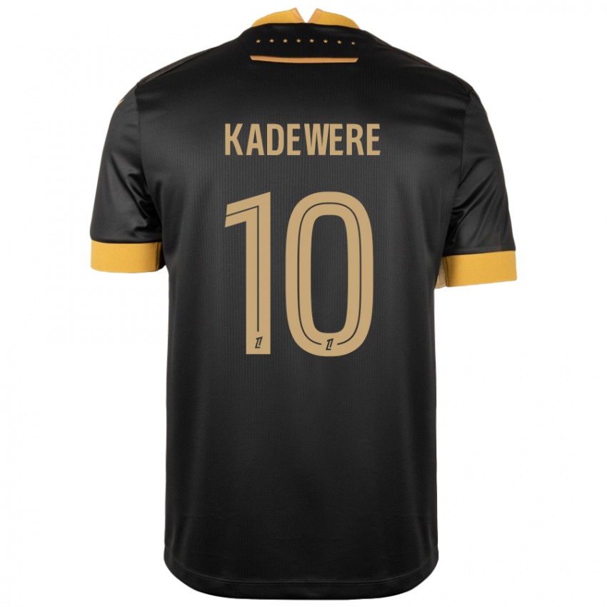 Niño Camiseta Tino Kadewere #10 Negro Marrón 2ª Equipación 2024/25 La Camisa Chile