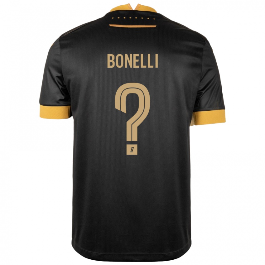 Niño Camiseta Lucas Bonelli #0 Negro Marrón 2ª Equipación 2024/25 La Camisa Chile