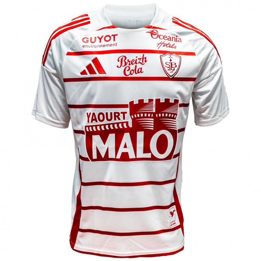 Niño Camiseta Titouan Verveur #0 Blanco Rojo 2ª Equipación 2024/25 La Camisa Chile