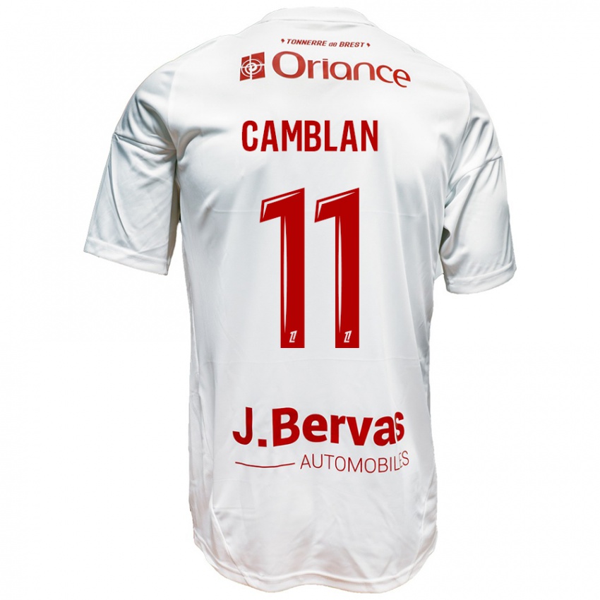 Niño Camiseta Axel Camblan #11 Blanco Rojo 2ª Equipación 2024/25 La Camisa Chile