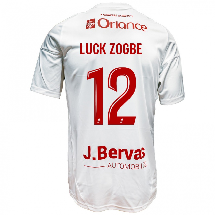 Niño Camiseta Luck Zogbé #12 Blanco Rojo 2ª Equipación 2024/25 La Camisa Chile