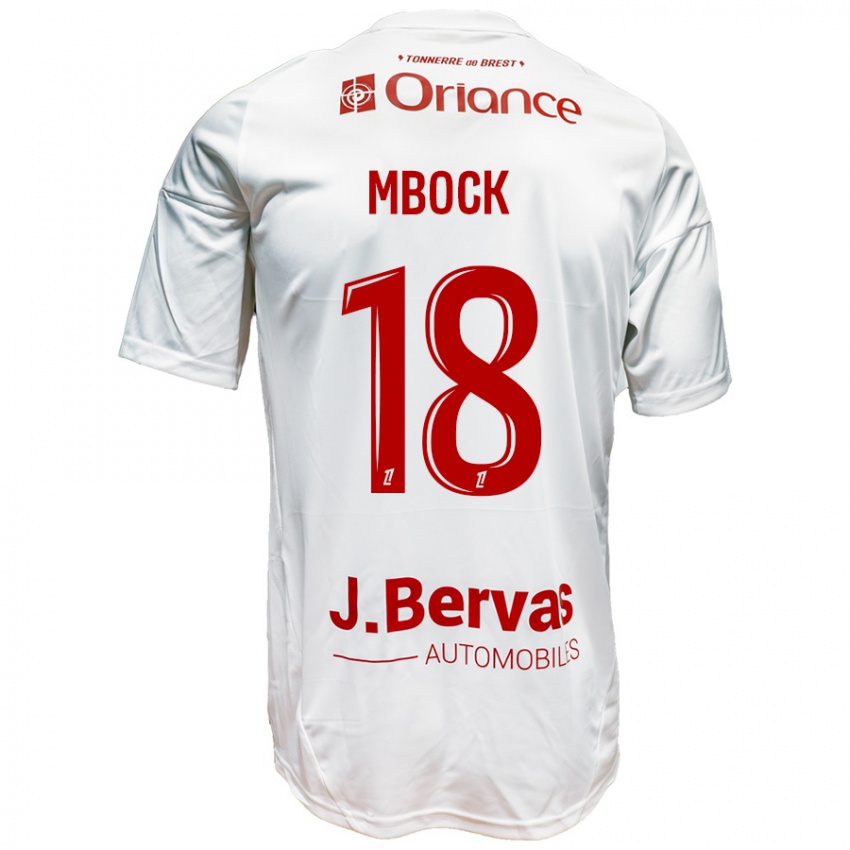 Niño Camiseta Hianga'a Mbock #18 Blanco Rojo 2ª Equipación 2024/25 La Camisa Chile