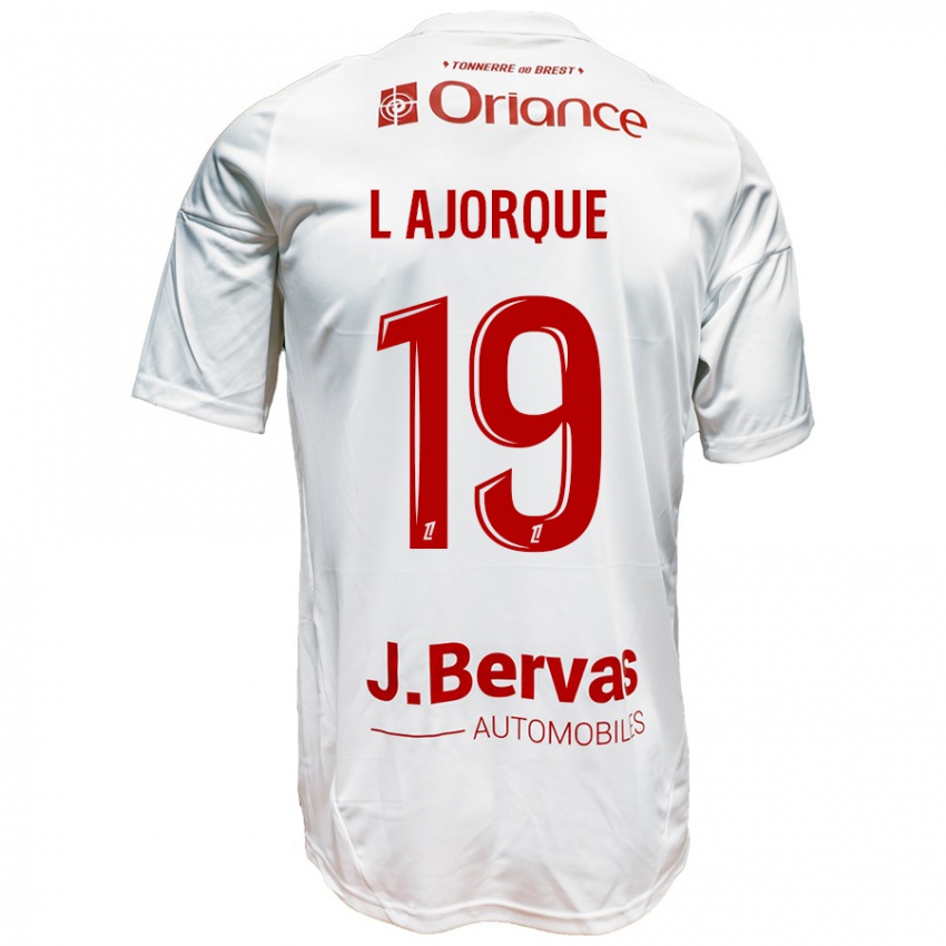 Niño Camiseta Ludovic Ajorque #19 Blanco Rojo 2ª Equipación 2024/25 La Camisa Chile