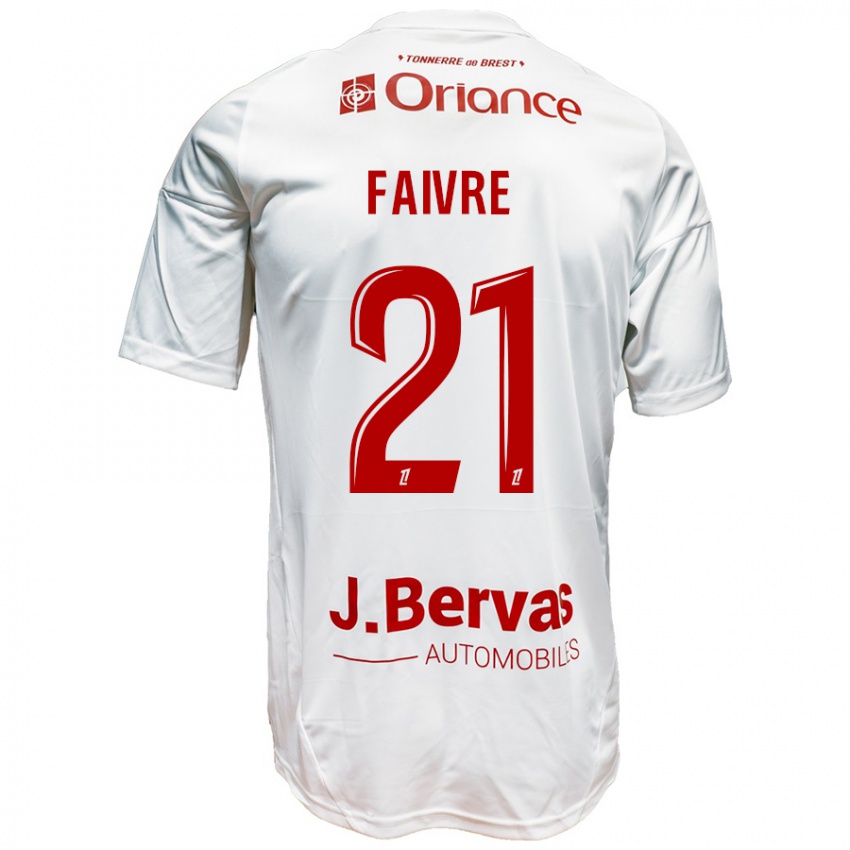 Niño Camiseta Romain Faivre #21 Blanco Rojo 2ª Equipación 2024/25 La Camisa Chile