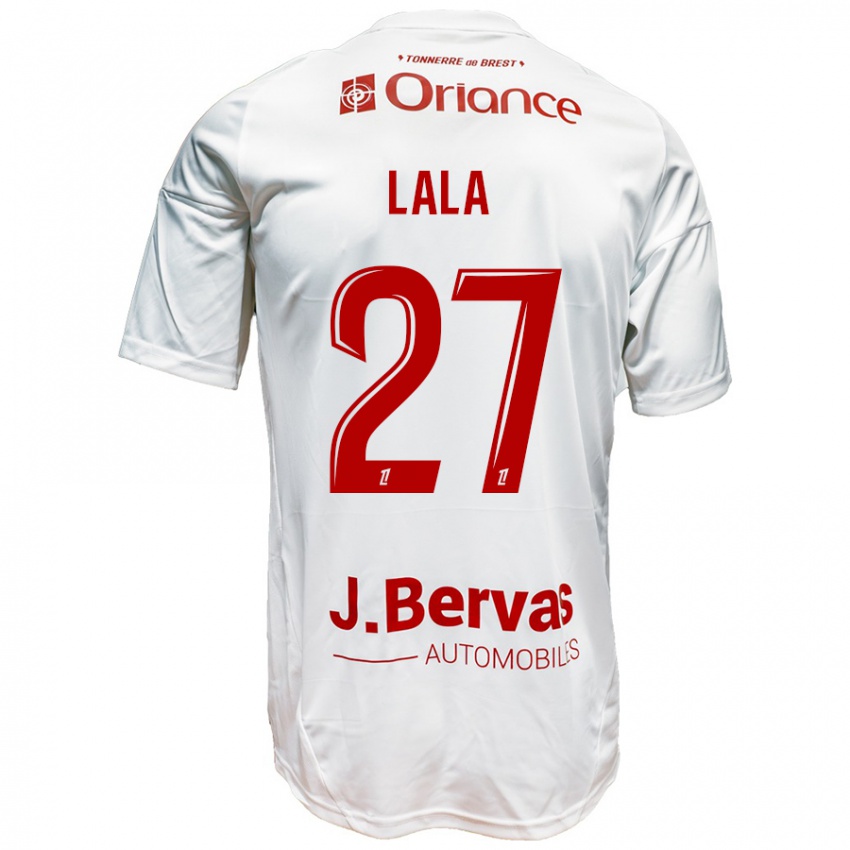 Niño Camiseta Kenny Lala #27 Blanco Rojo 2ª Equipación 2024/25 La Camisa Chile