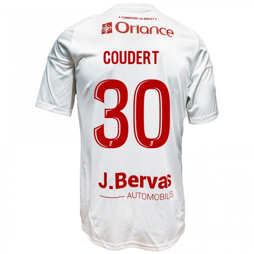 Niño Camiseta Grégoire Coudert #30 Blanco Rojo 2ª Equipación 2024/25 La Camisa Chile