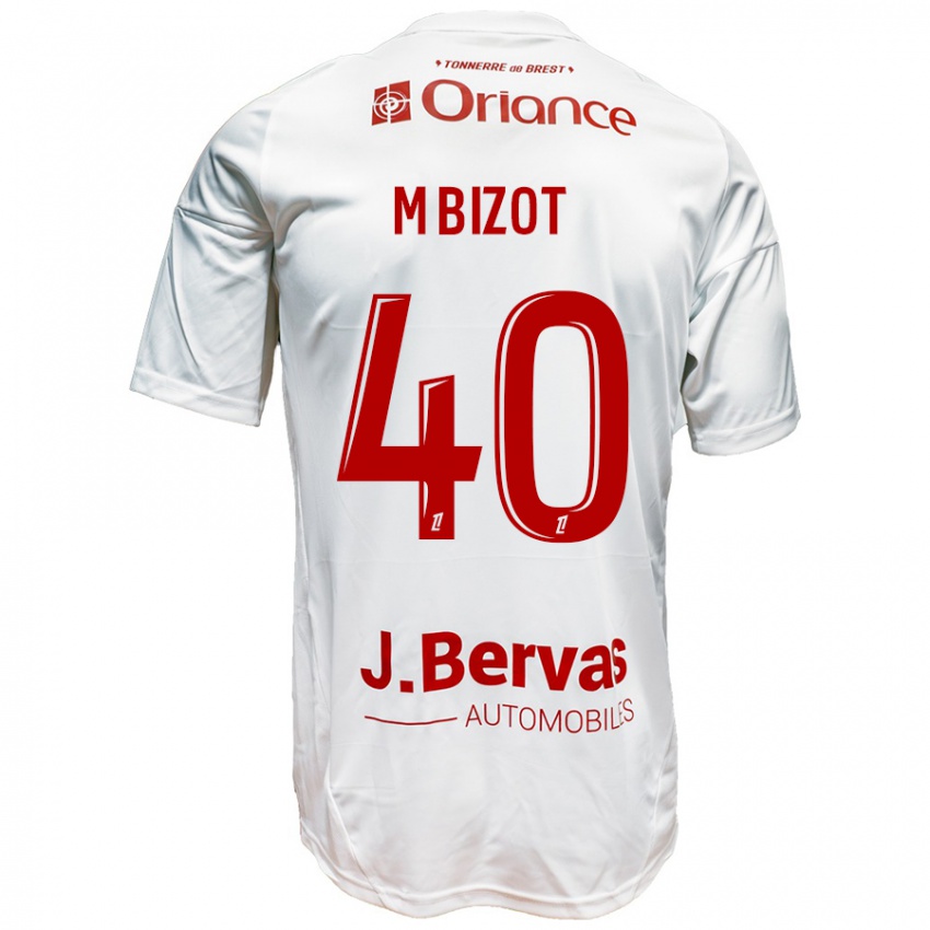 Niño Camiseta Marco Bizot #40 Blanco Rojo 2ª Equipación 2024/25 La Camisa Chile