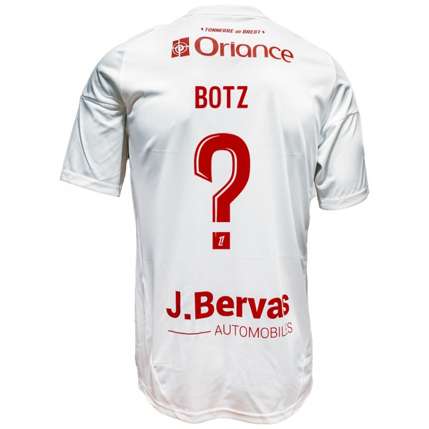 Niño Camiseta Léo Botz #0 Blanco Rojo 2ª Equipación 2024/25 La Camisa Chile