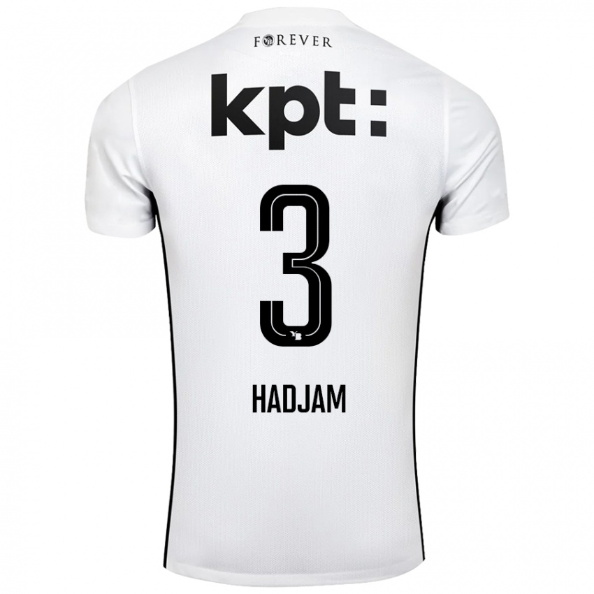 Niño Camiseta Jaouen Hadjam #3 Blanco Negro 2ª Equipación 2024/25 La Camisa Chile