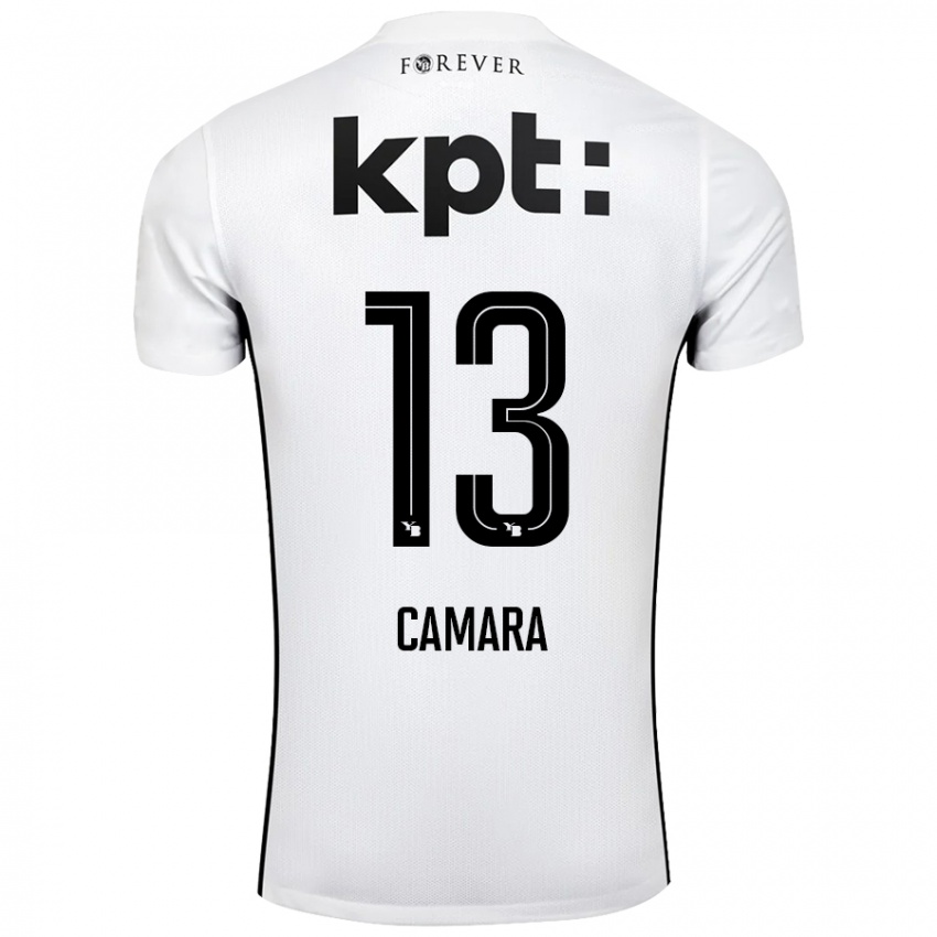 Niño Camiseta Mohamed Camara #13 Blanco Negro 2ª Equipación 2024/25 La Camisa Chile