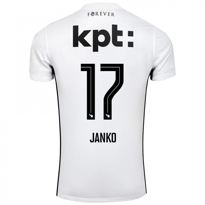 Niño Camiseta Saidy Janko #17 Blanco Negro 2ª Equipación 2024/25 La Camisa Chile