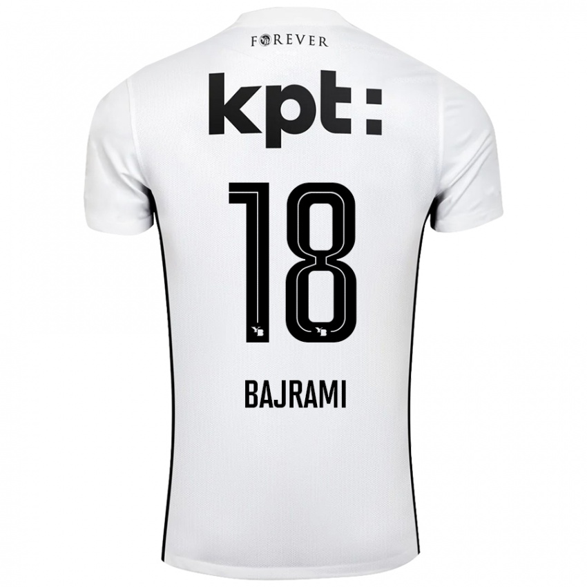 Niño Camiseta Ardian Bajrami #18 Blanco Negro 2ª Equipación 2024/25 La Camisa Chile