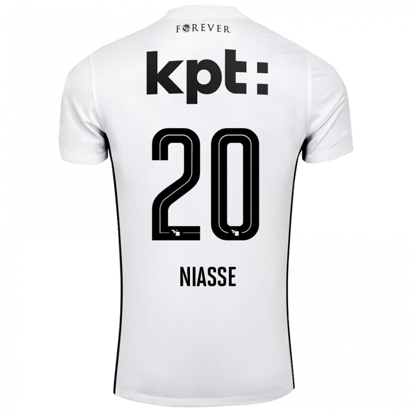 Niño Camiseta Cheikh Niasse #20 Blanco Negro 2ª Equipación 2024/25 La Camisa Chile