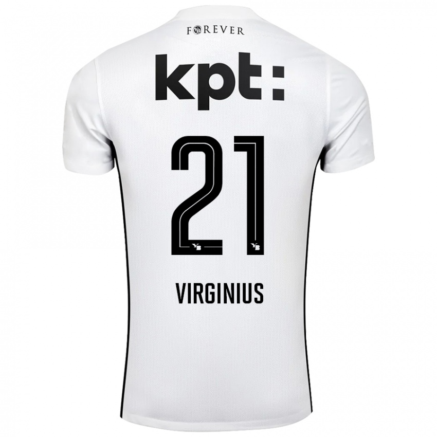 Niño Camiseta Alan Virginius #21 Blanco Negro 2ª Equipación 2024/25 La Camisa Chile