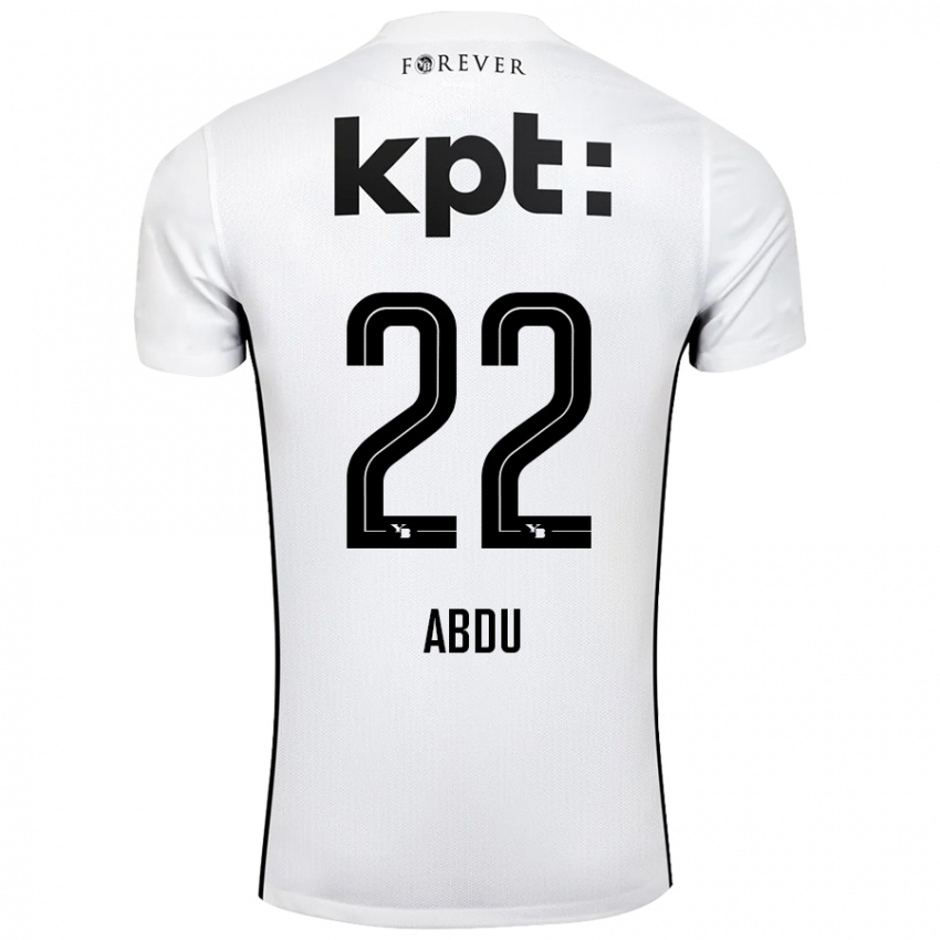 Niño Camiseta Abdu Conté #22 Blanco Negro 2ª Equipación 2024/25 La Camisa Chile