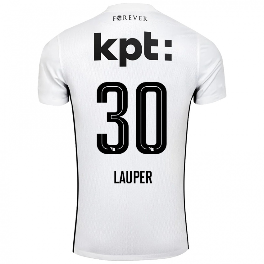 Niño Camiseta Sandro Lauper #30 Blanco Negro 2ª Equipación 2024/25 La Camisa Chile