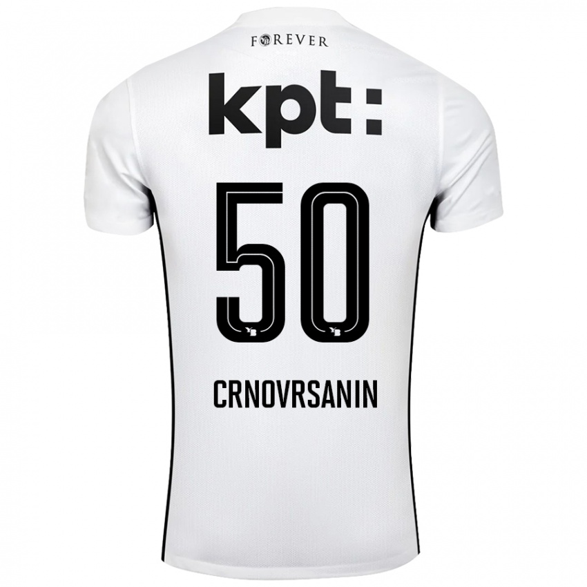 Niño Camiseta Sadin Crnovrsanin #50 Blanco Negro 2ª Equipación 2024/25 La Camisa Chile