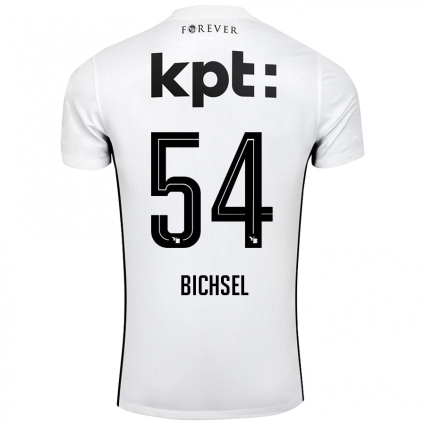 Niño Camiseta Joel Bichsel #54 Blanco Negro 2ª Equipación 2024/25 La Camisa Chile