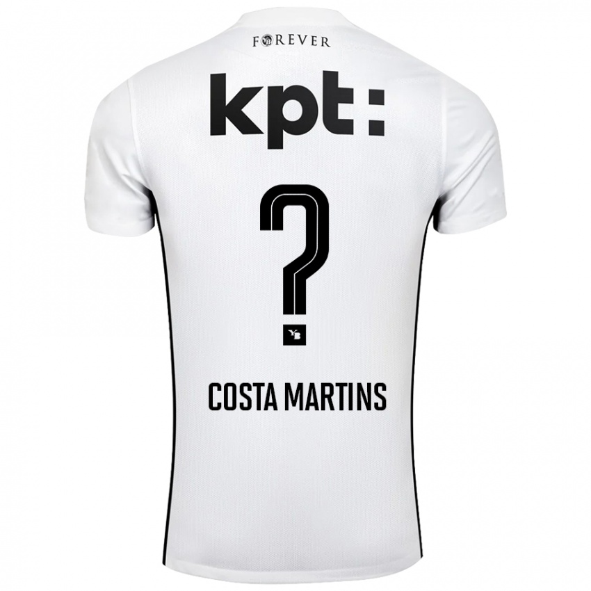 Niño Camiseta Yvann Costa Martins #0 Blanco Negro 2ª Equipación 2024/25 La Camisa Chile