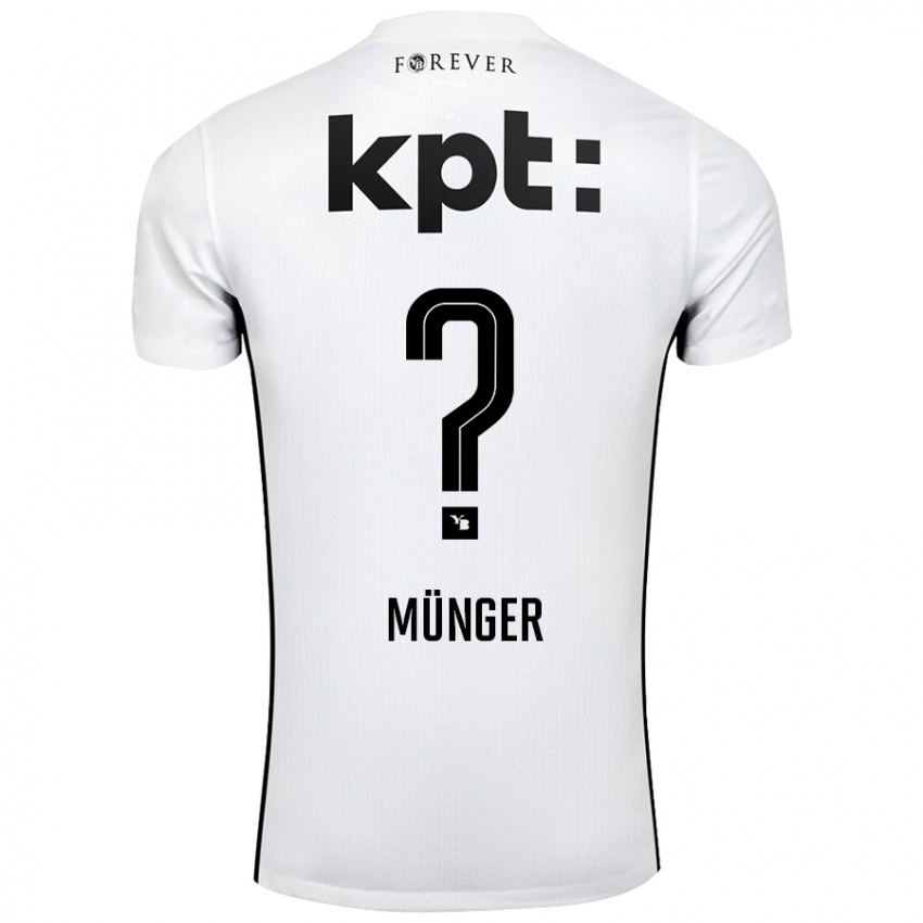 Niño Camiseta Nil Münger #0 Blanco Negro 2ª Equipación 2024/25 La Camisa Chile