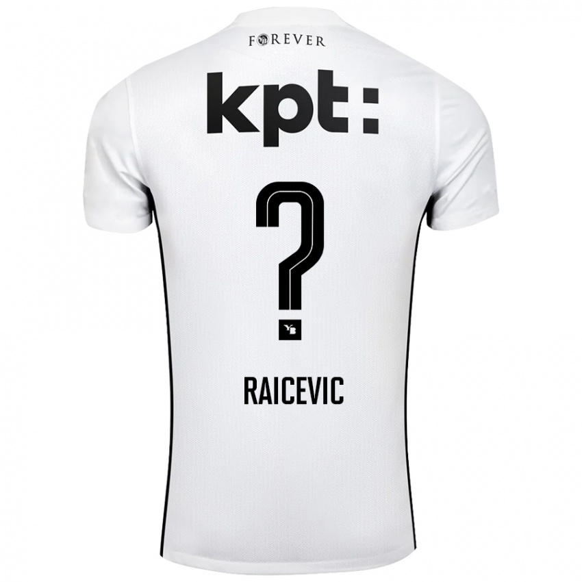 Niño Camiseta Stevan Raicevic #0 Blanco Negro 2ª Equipación 2024/25 La Camisa Chile