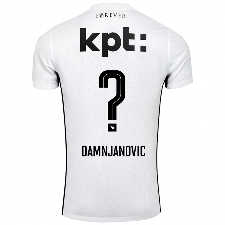 Niño Camiseta Lazar Damnjanovic #0 Blanco Negro 2ª Equipación 2024/25 La Camisa Chile