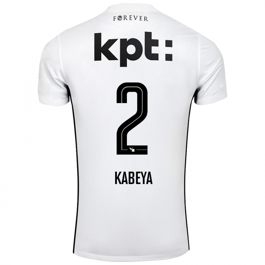 Niño Camiseta Benjamin Kabeya #2 Blanco Negro 2ª Equipación 2024/25 La Camisa Chile