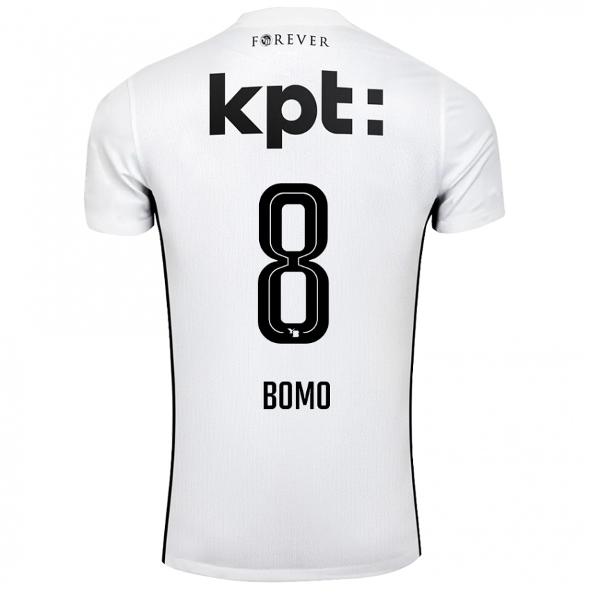 Niño Camiseta Jacques Bomo #8 Blanco Negro 2ª Equipación 2024/25 La Camisa Chile