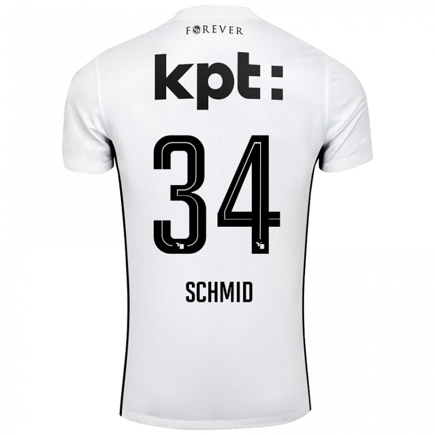 Niño Camiseta Céline Schmid #34 Blanco Negro 2ª Equipación 2024/25 La Camisa Chile