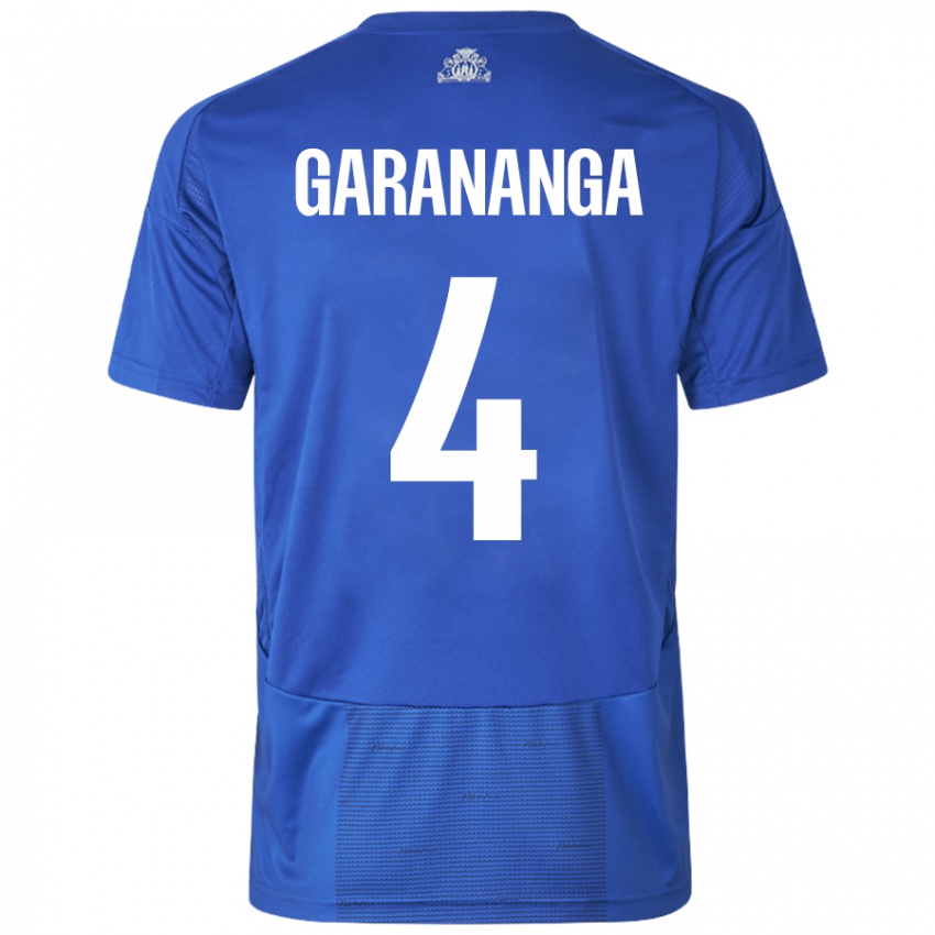 Niño Camiseta Munashe Garananga #4 Blanco Azul 2ª Equipación 2024/25 La Camisa Chile