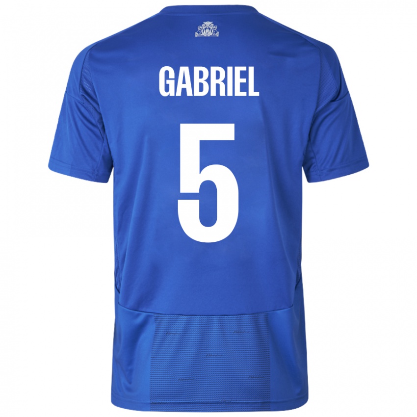 Niño Camiseta Gabriel Pereira #5 Blanco Azul 2ª Equipación 2024/25 La Camisa Chile