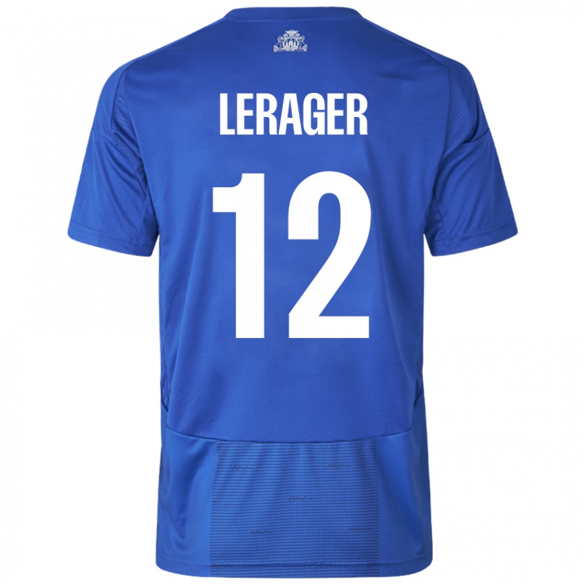 Niño Camiseta Lukas Lerager #12 Blanco Azul 2ª Equipación 2024/25 La Camisa Chile