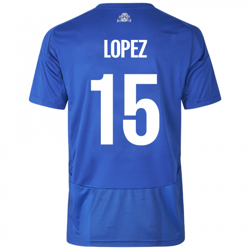 Niño Camiseta Marcos López #15 Blanco Azul 2ª Equipación 2024/25 La Camisa Chile