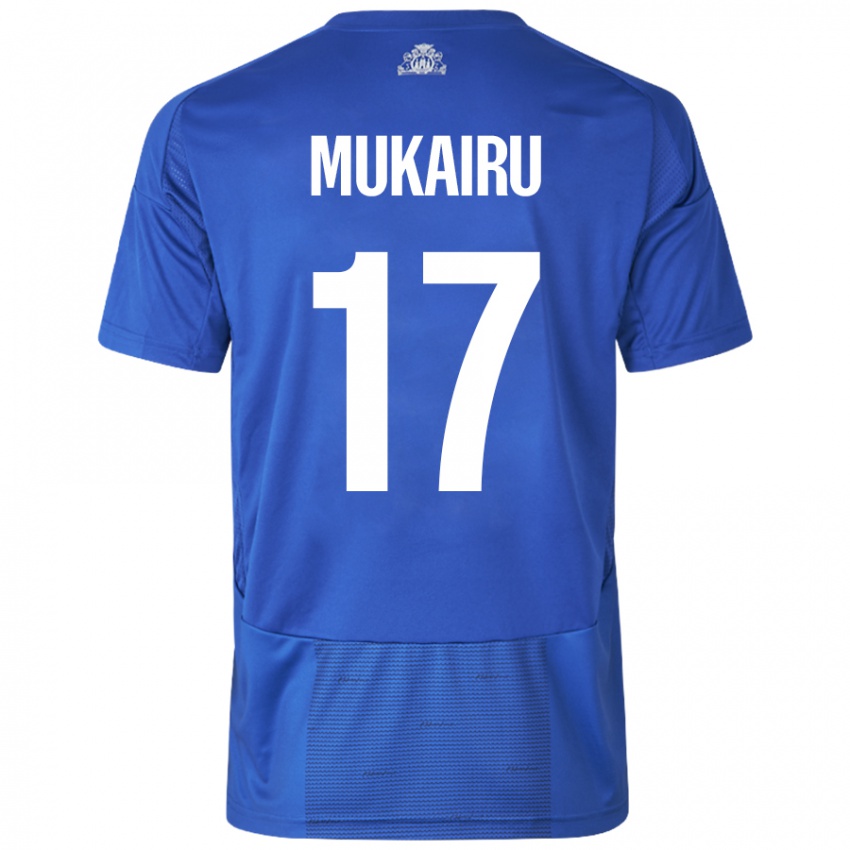 Niño Camiseta Paul Mukairu #17 Blanco Azul 2ª Equipación 2024/25 La Camisa Chile