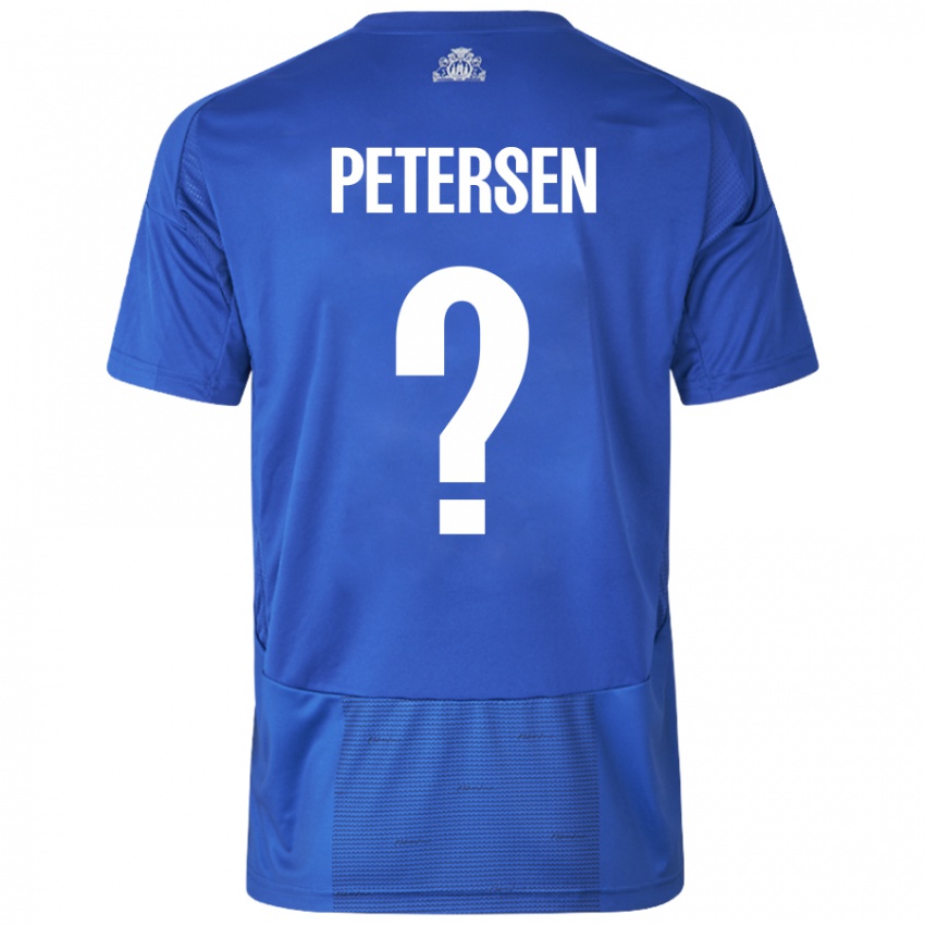 Niño Camiseta Frederik Petersen #0 Blanco Azul 2ª Equipación 2024/25 La Camisa Chile