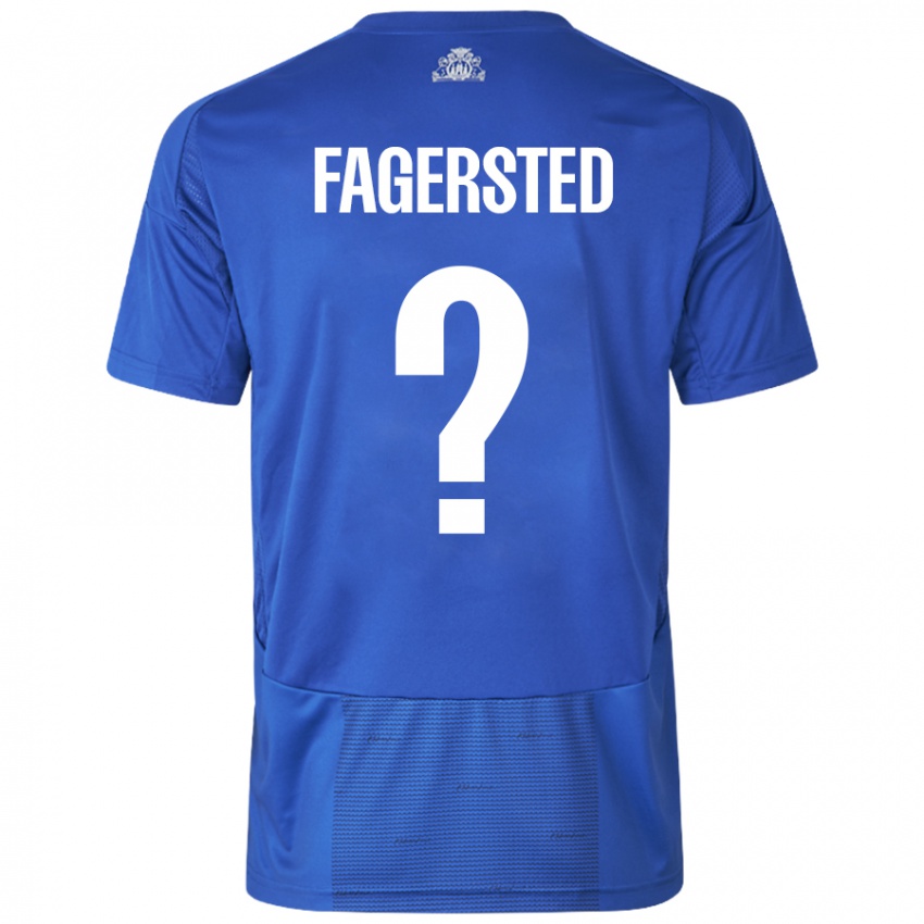 Niño Camiseta Johan Fagersted #0 Blanco Azul 2ª Equipación 2024/25 La Camisa Chile