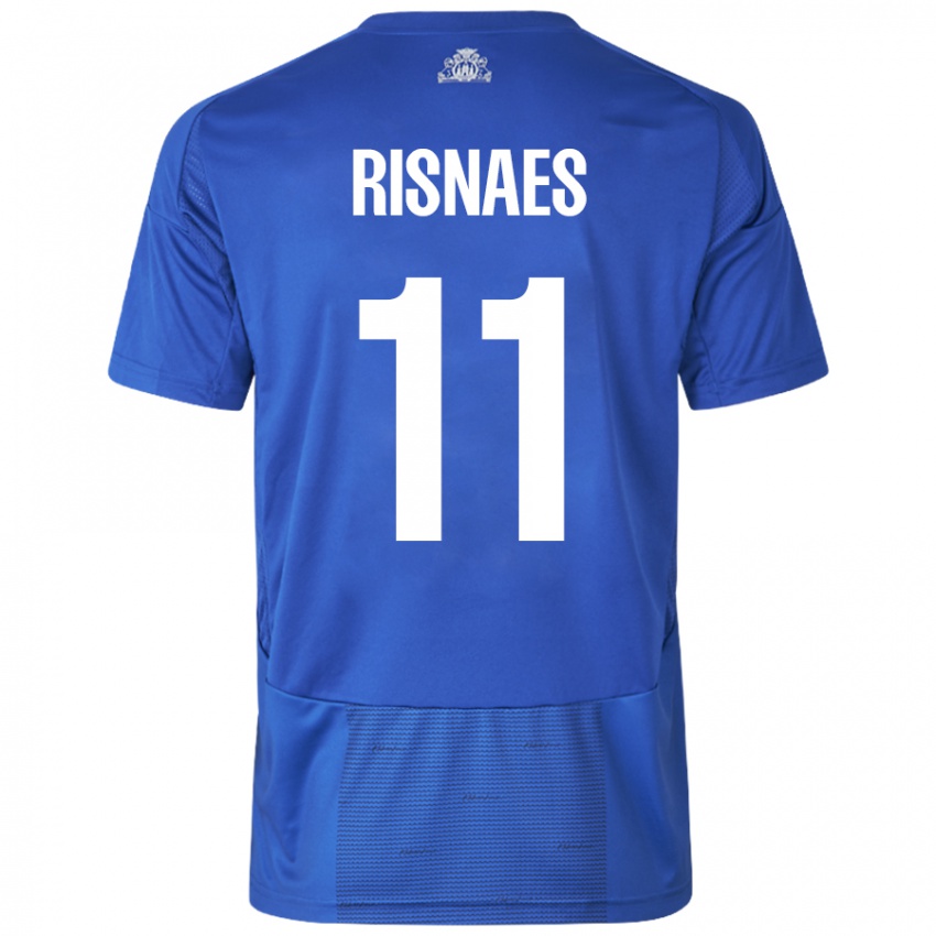 Niño Camiseta Roberto Risnaes #11 Blanco Azul 2ª Equipación 2024/25 La Camisa Chile