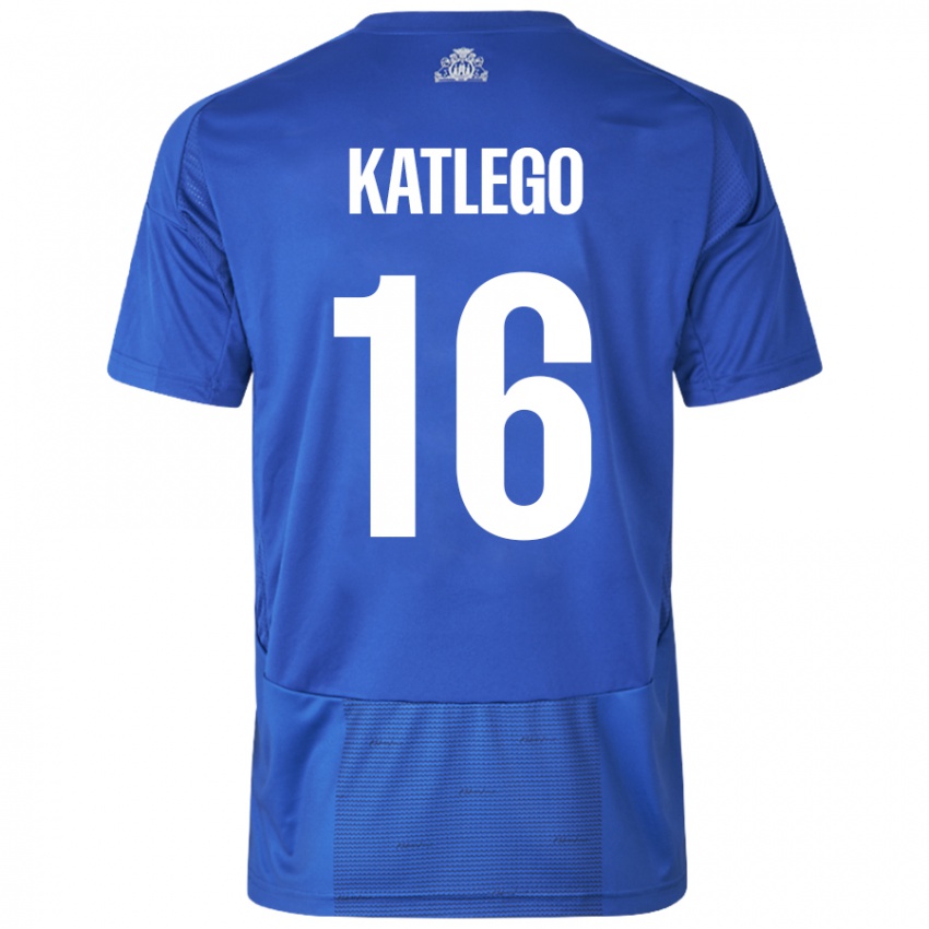 Niño Camiseta David Katlego #16 Blanco Azul 2ª Equipación 2024/25 La Camisa Chile