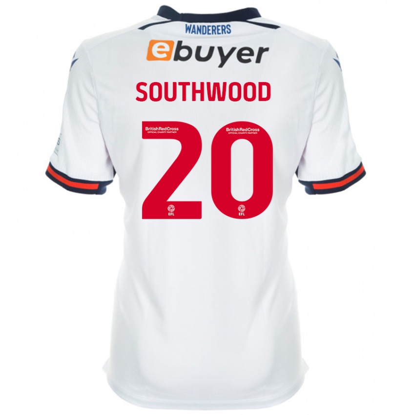 Hombre Camiseta Luke Southwood #20 Blanco 1ª Equipación 2024/25 La Camisa Chile