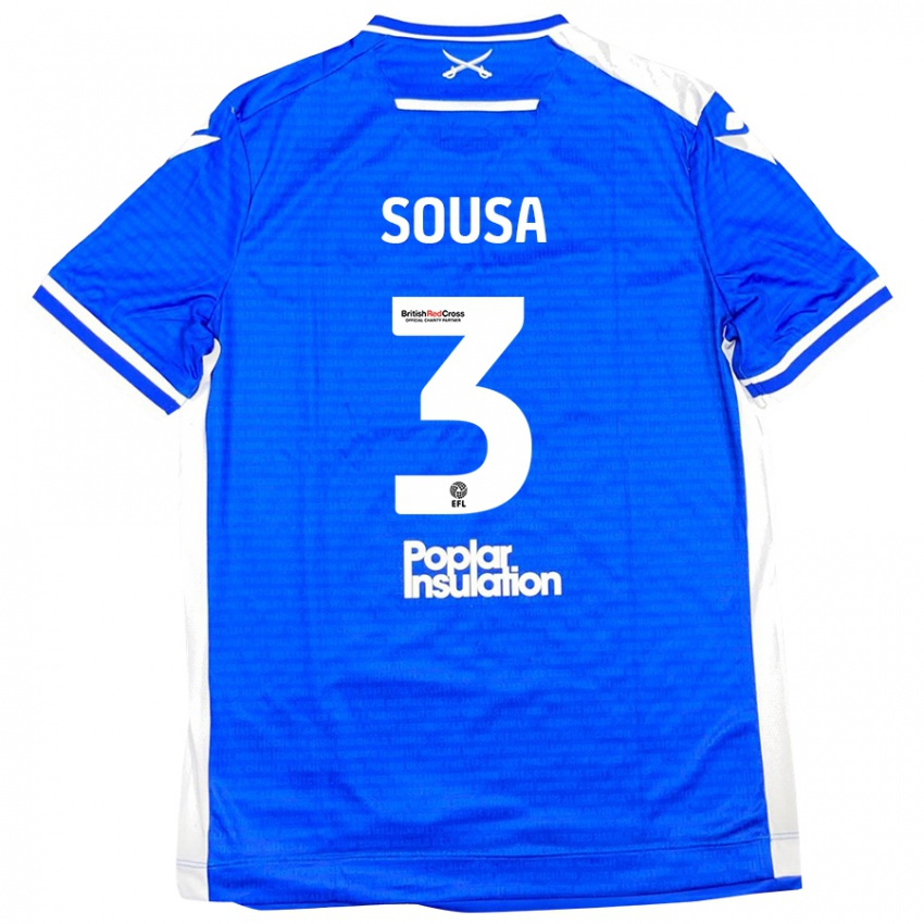 Hombre Camiseta Lino Sousa #3 Azul Blanco 1ª Equipación 2024/25 La Camisa Chile