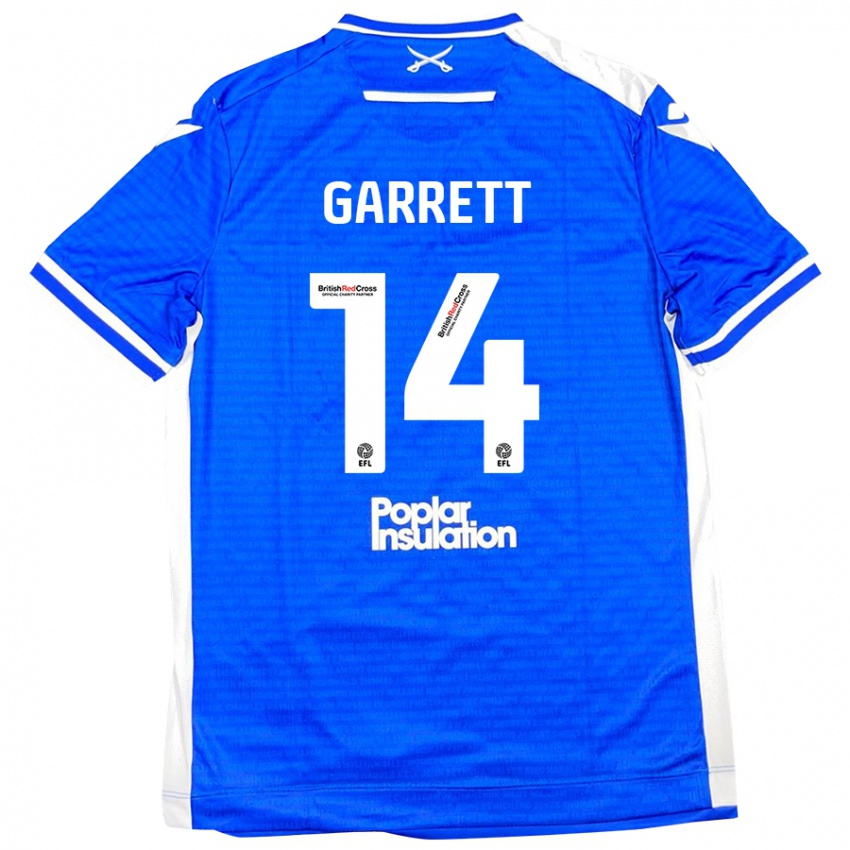 Hombre Camiseta Jake Garrett #14 Azul Blanco 1ª Equipación 2024/25 La Camisa Chile