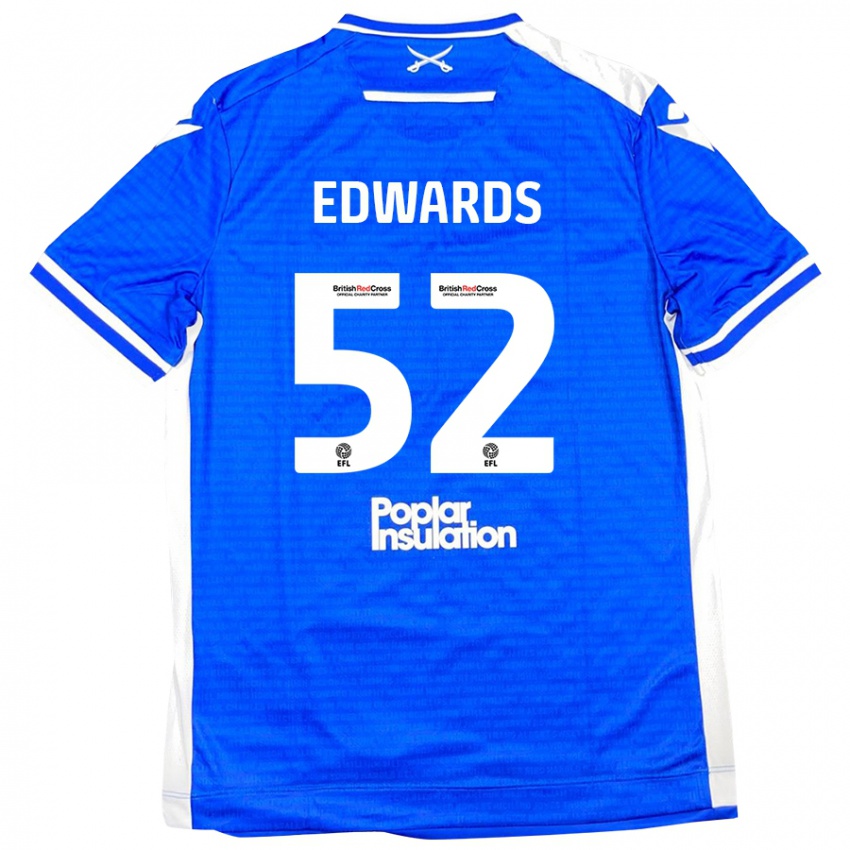 Hombre Camiseta Max Edwards #52 Azul Blanco 1ª Equipación 2024/25 La Camisa Chile