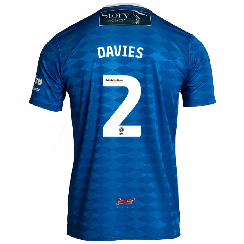 Hombre Camiseta Archie Davies #2 Azul 1ª Equipación 2024/25 La Camisa Chile