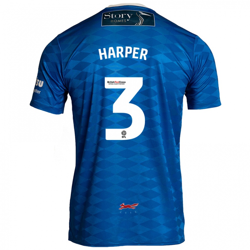 Hombre Camiseta Cameron Harper #3 Azul 1ª Equipación 2024/25 La Camisa Chile