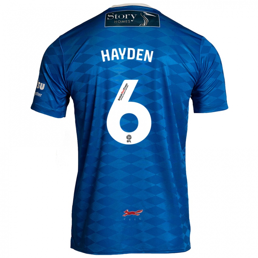 Hombre Camiseta Aaron Hayden #6 Azul 1ª Equipación 2024/25 La Camisa Chile