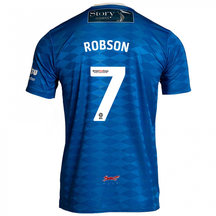 Hombre Camiseta Ethan Robson #7 Azul 1ª Equipación 2024/25 La Camisa Chile