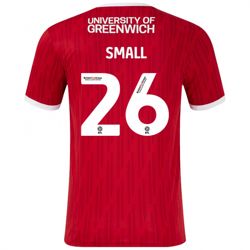 Hombre Camiseta Thierry Small #26 Rojo Blanco 1ª Equipación 2024/25 La Camisa Chile